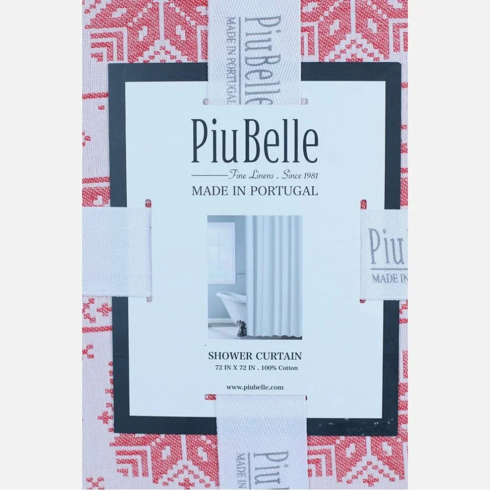 PiuBelle Fair Isle Cotton Fabric Shower Curtain 72